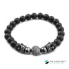 TCC™ Natural Matt Black Agate Crown Charm Bracelet